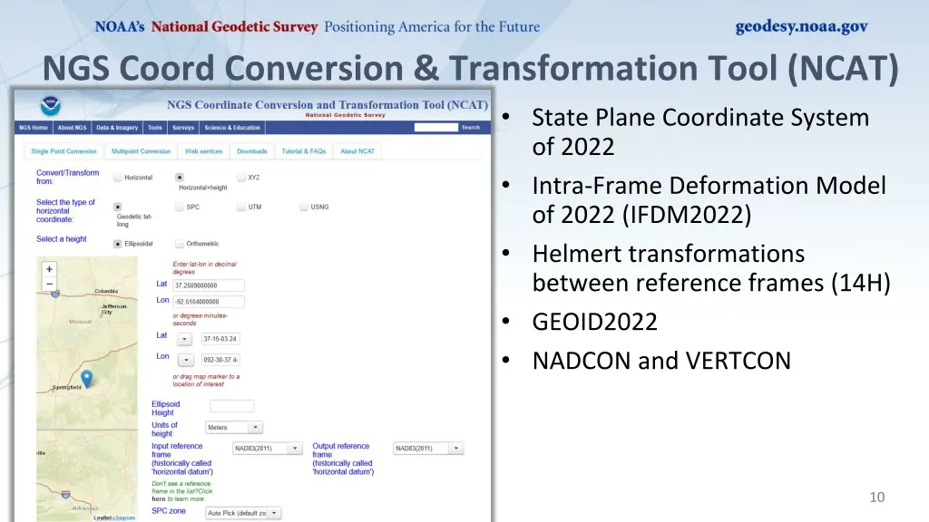 ngs coord conversion transformation tool ncat