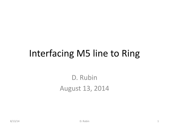 interfacing m5 line to ring