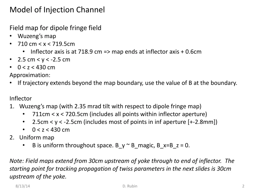 model of injection channel