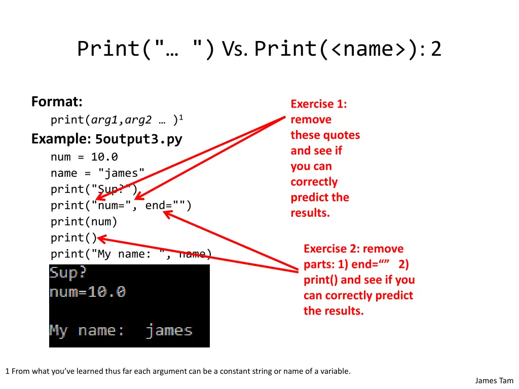 print vs print name 2