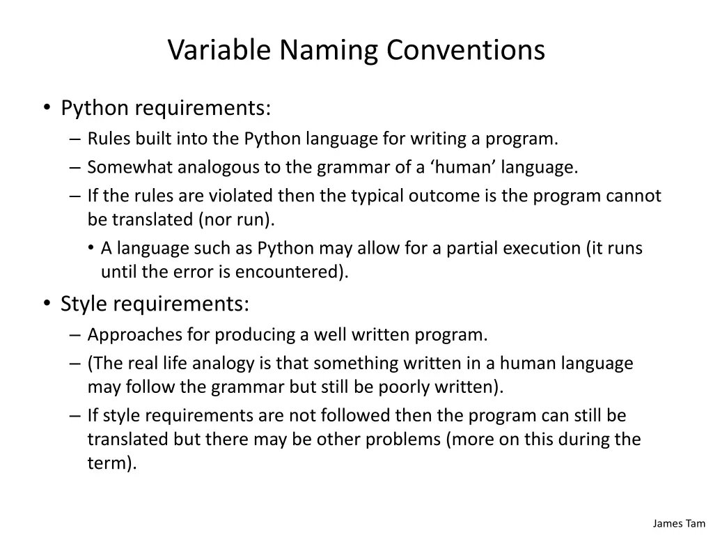variable naming conventions