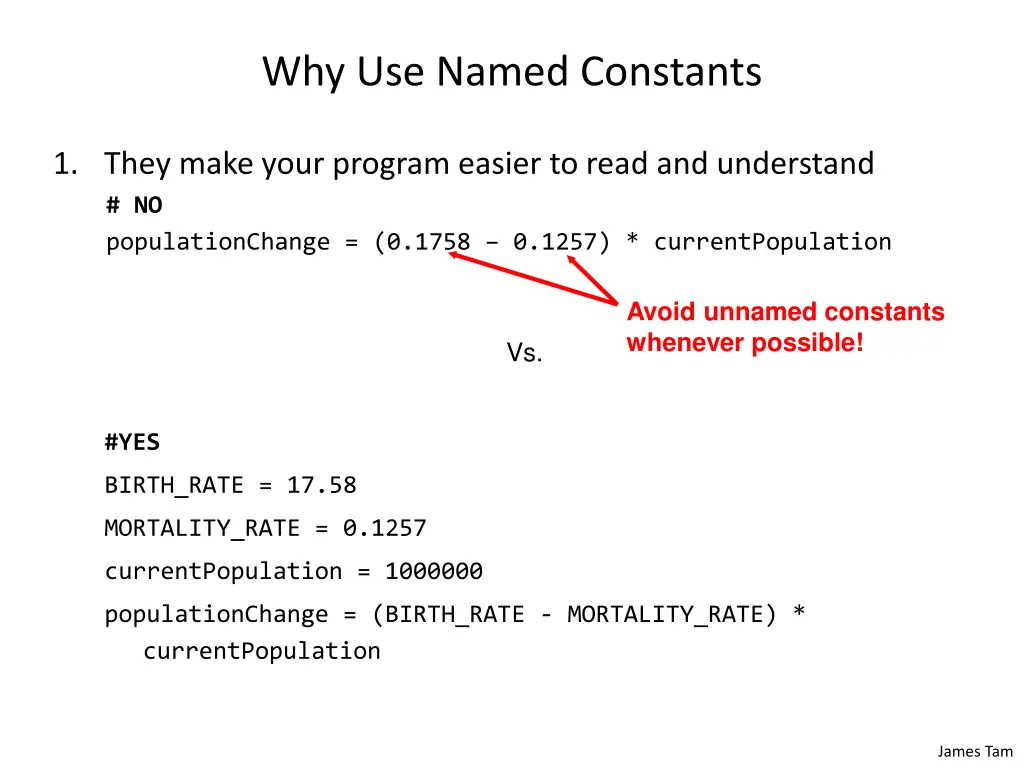why use named constants