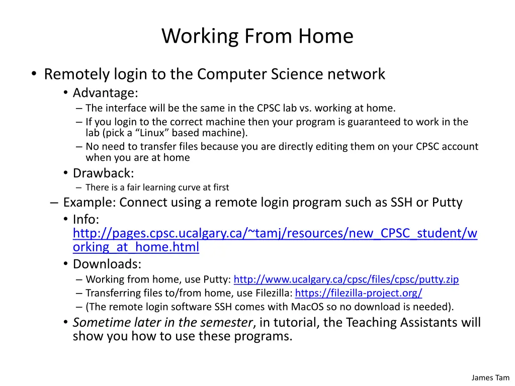 working from home