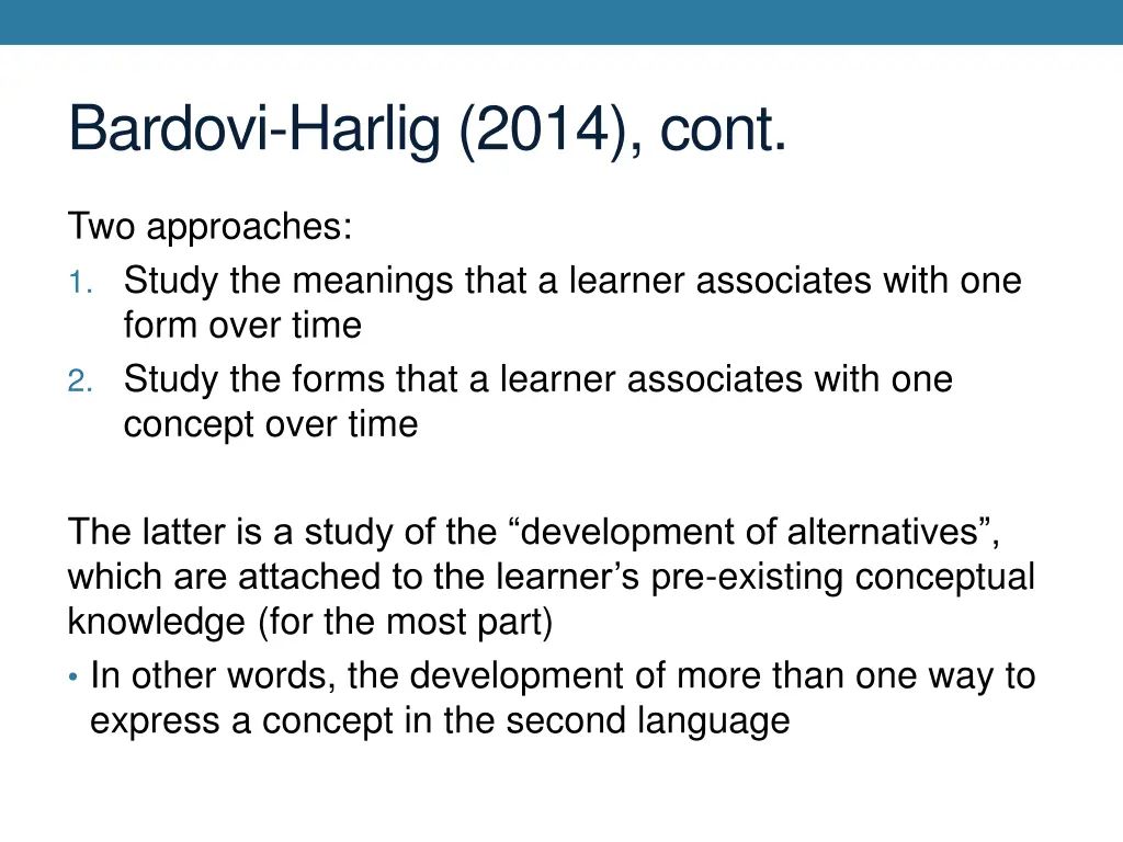 bardovi harlig 2014 cont