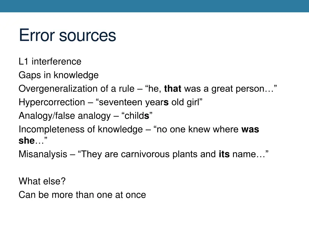 error sources 1