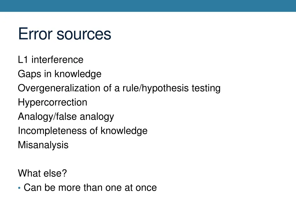 error sources