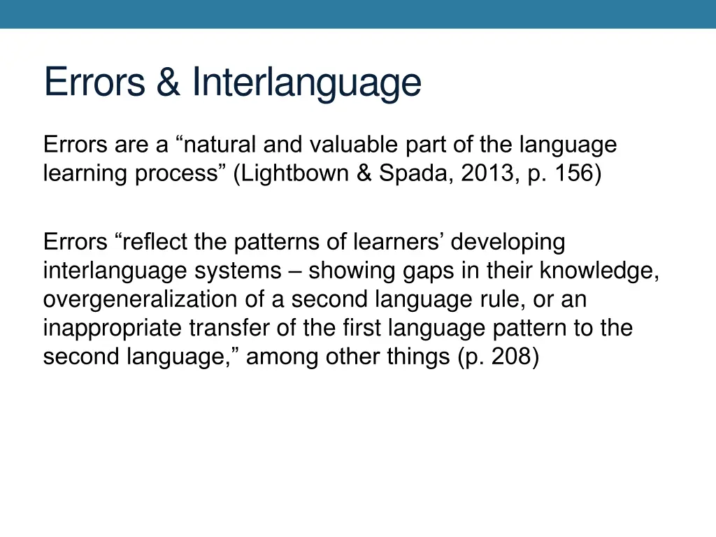 errors interlanguage