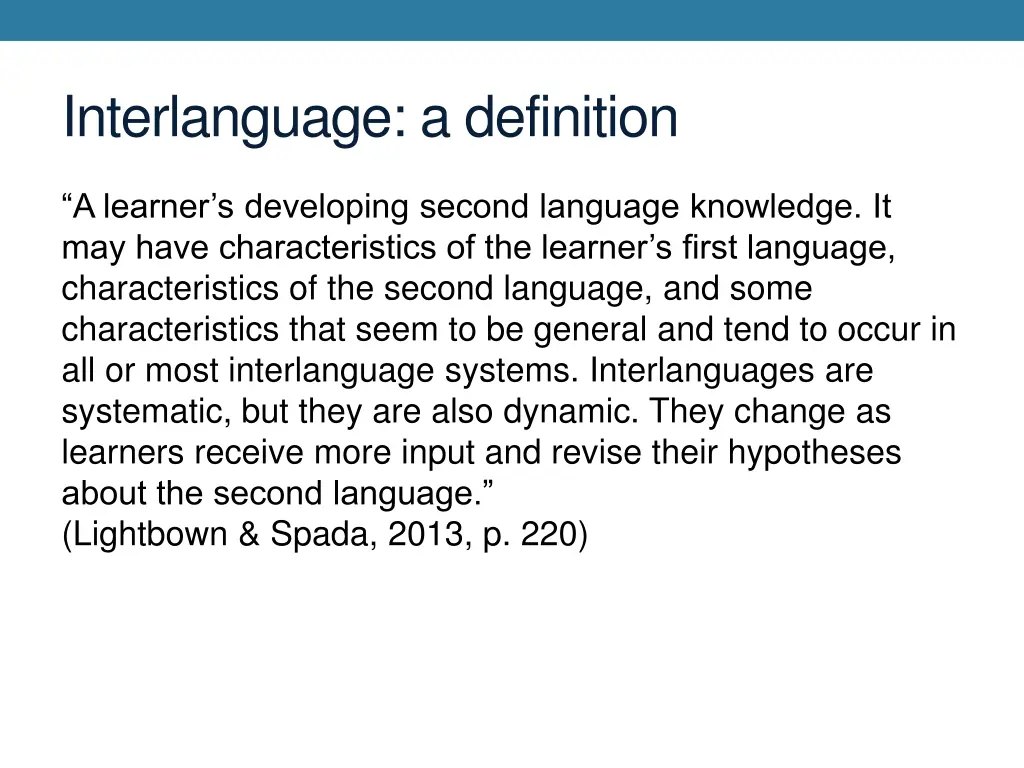 interlanguage a definition