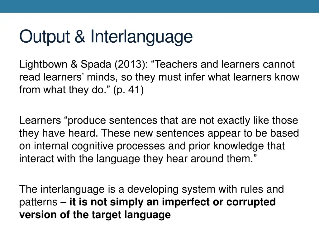 output interlanguage