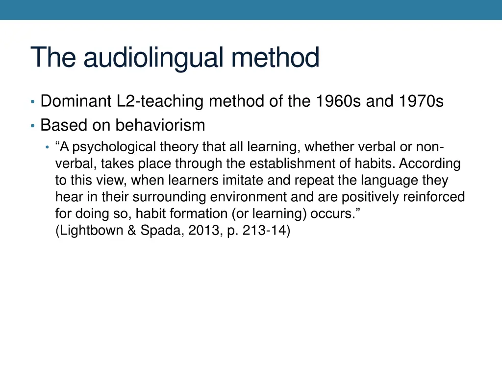 the audiolingual method