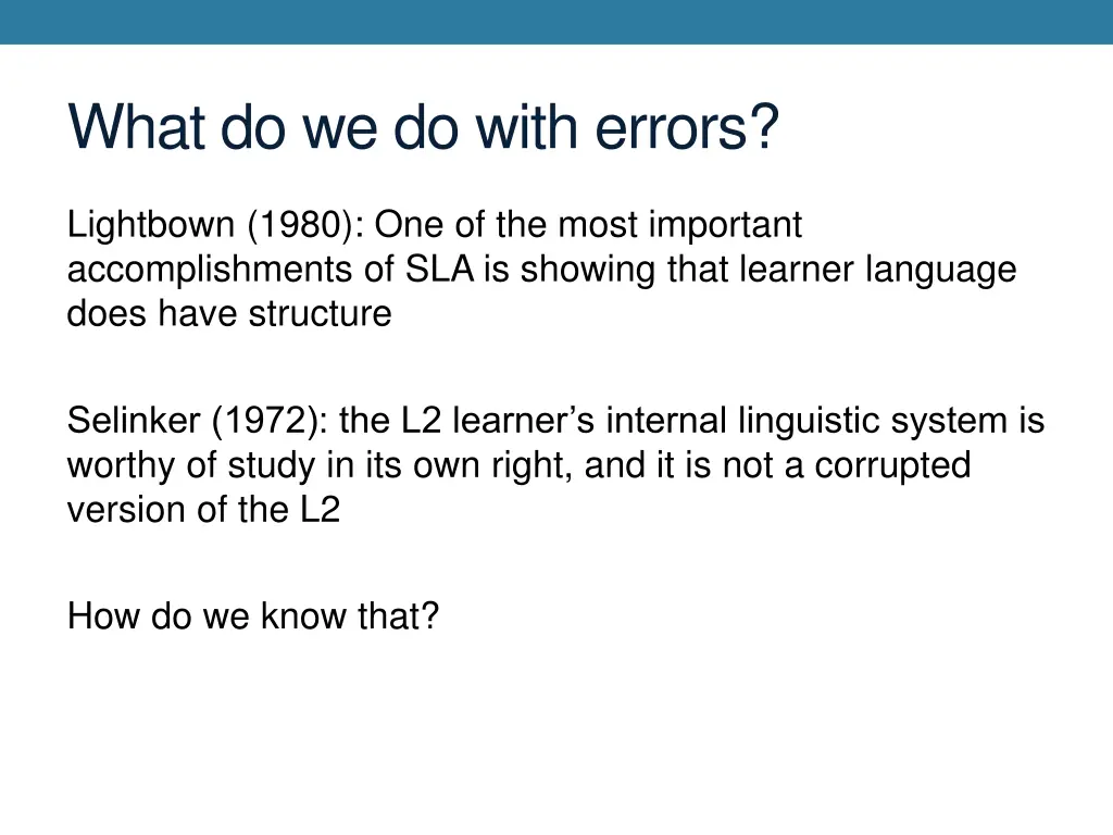 what do we do with errors 1