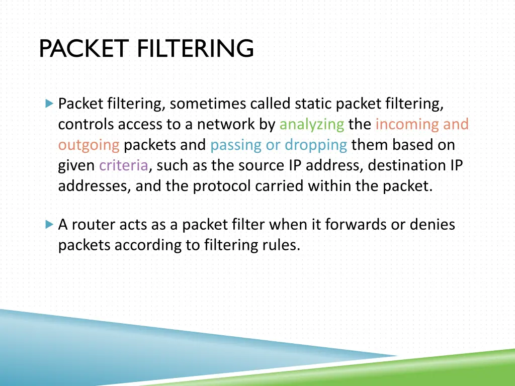 packet filtering