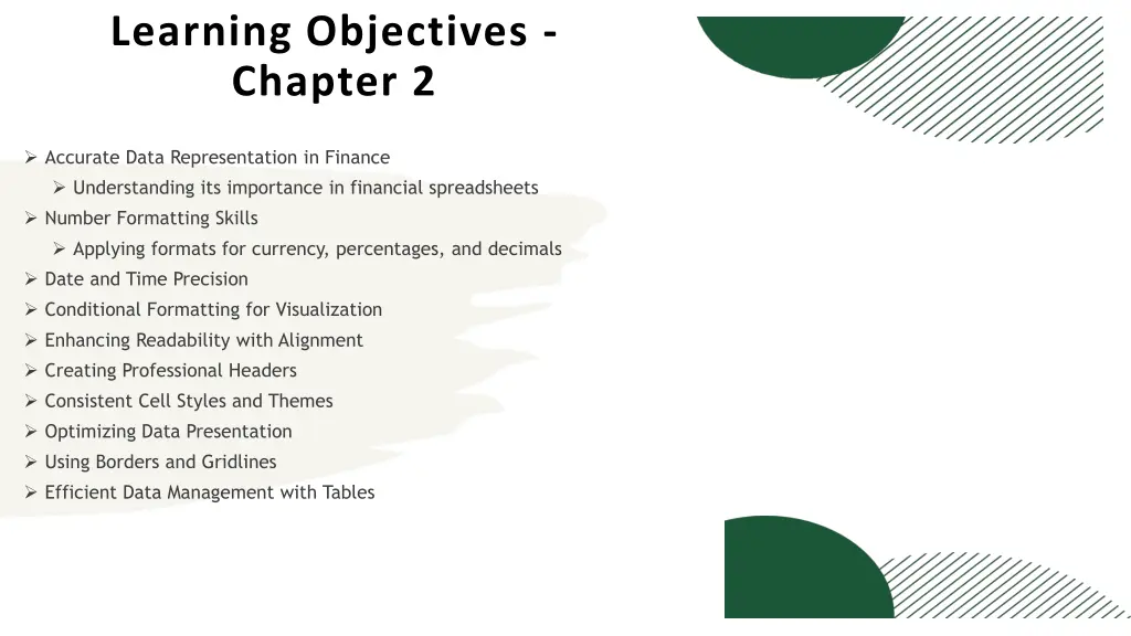 learning objectives chapter 2