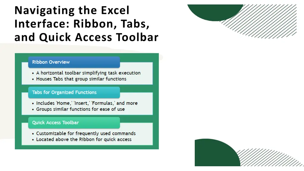 navigating the excel interface ribbon tabs