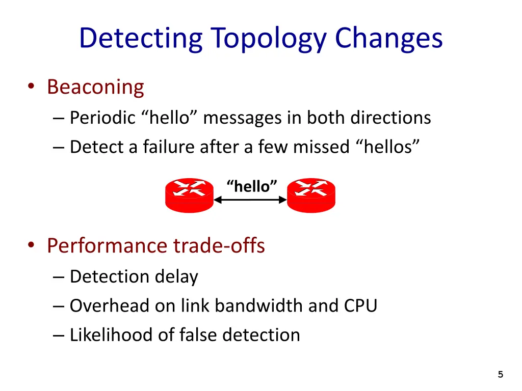 detecting topology changes