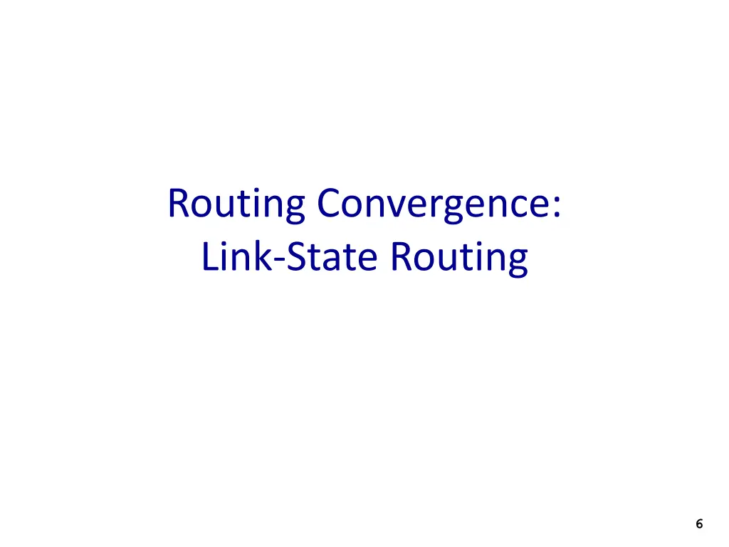 routing convergence link state routing
