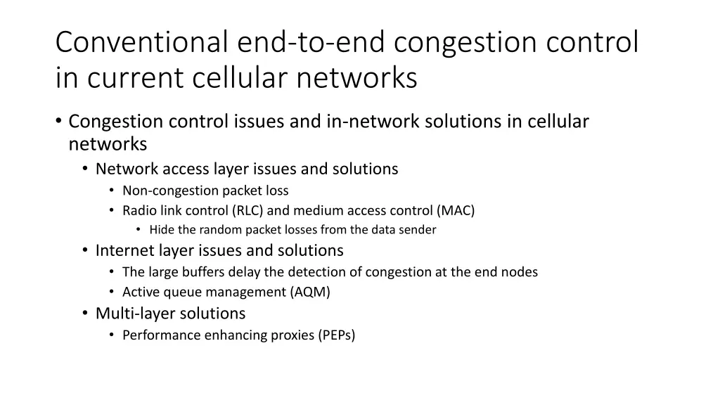 conventional end to end congestion control 1