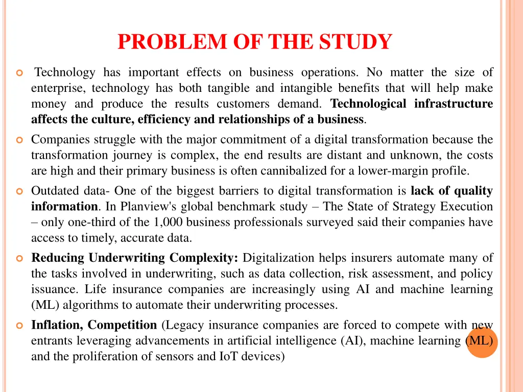 problem of the study