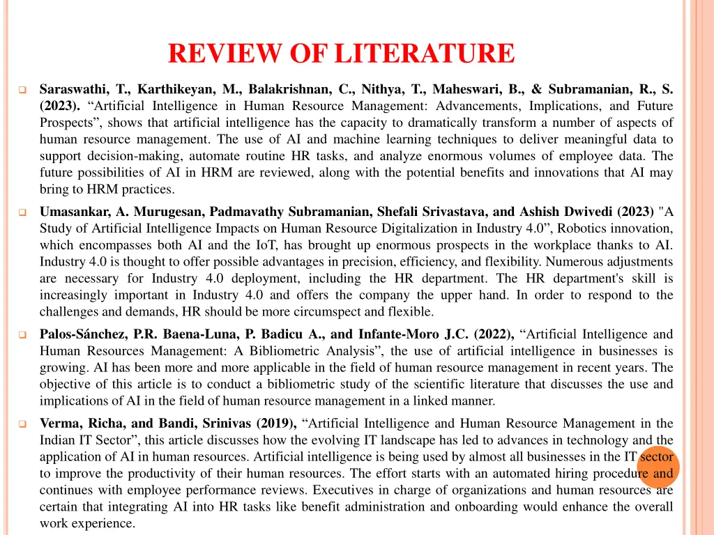 review of literature