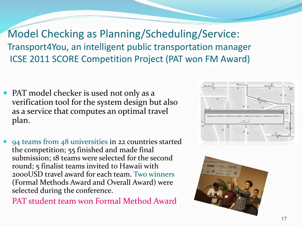 model checking as planning scheduling service