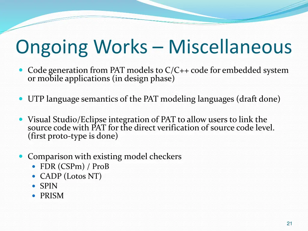 ongoing works miscellaneous
