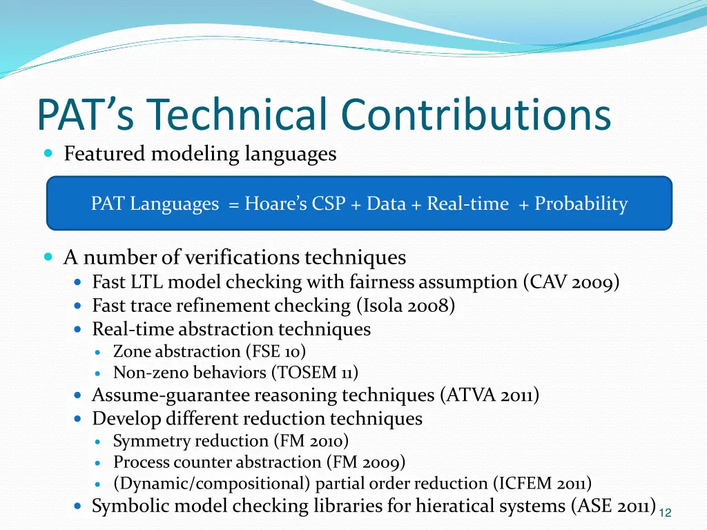 pat s technical contributions featured modeling