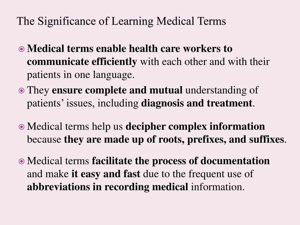 the significance of learning medical terms