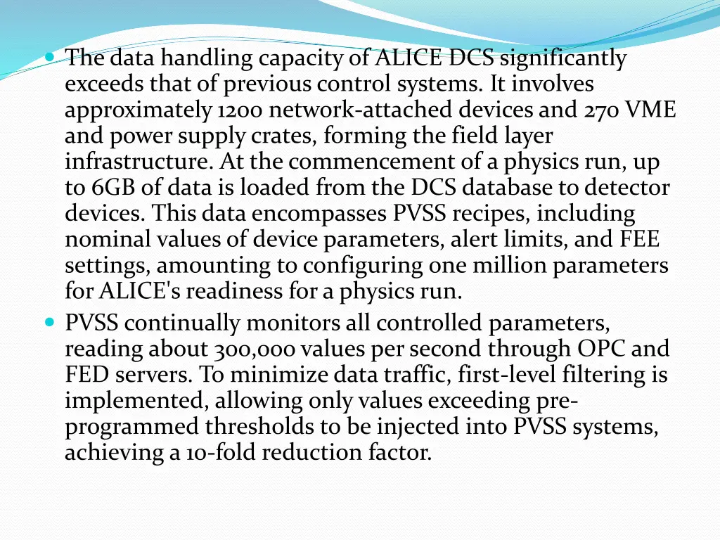 the data handling capacity of alice
