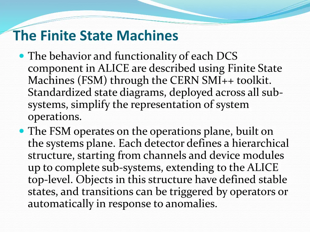 the finite state machines