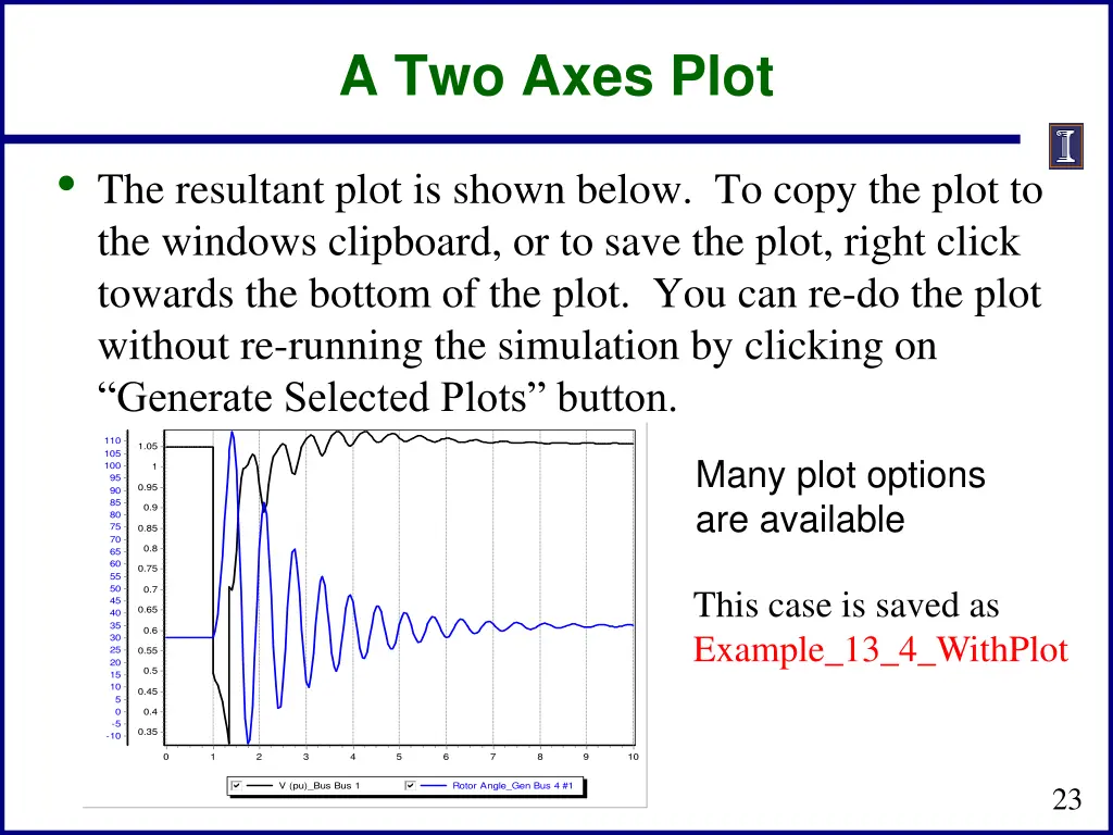 a two axes plot