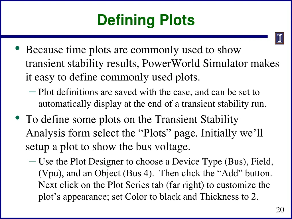 defining plots
