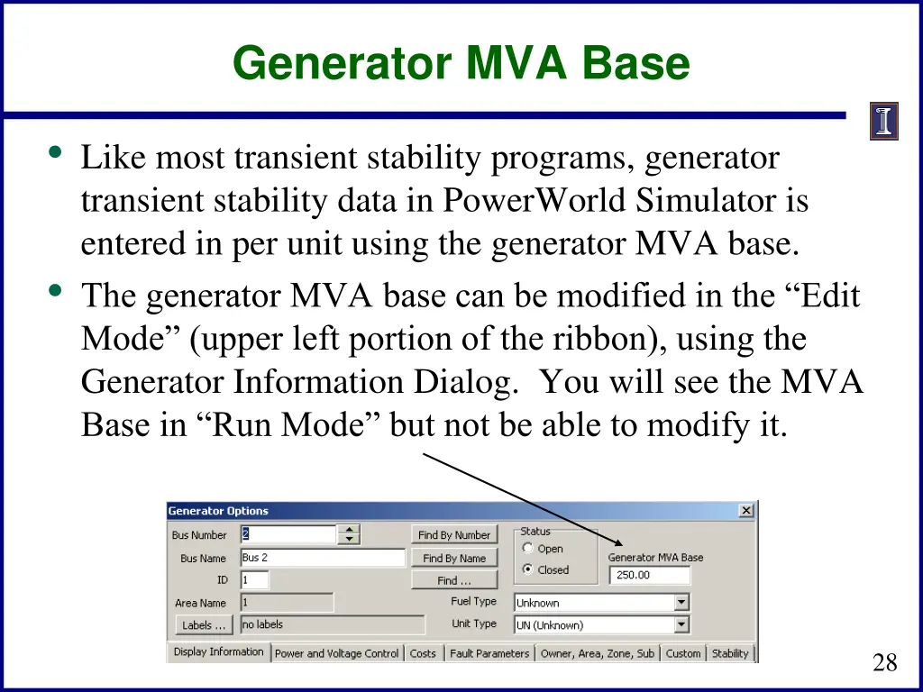 generator mva base
