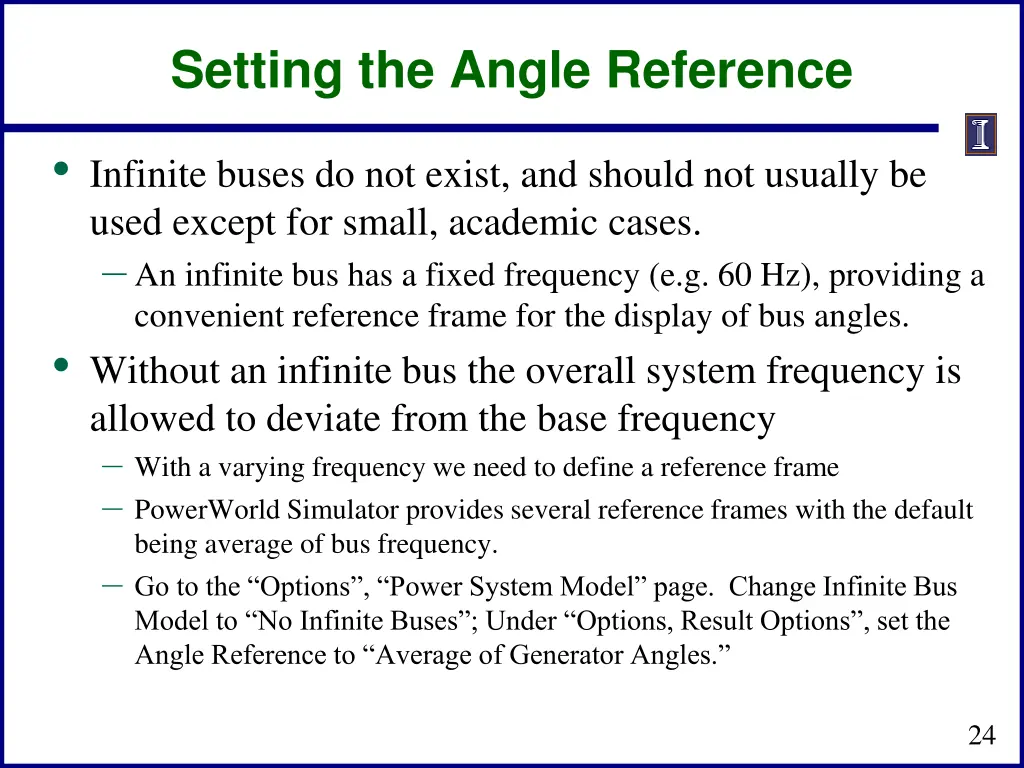 setting the angle reference
