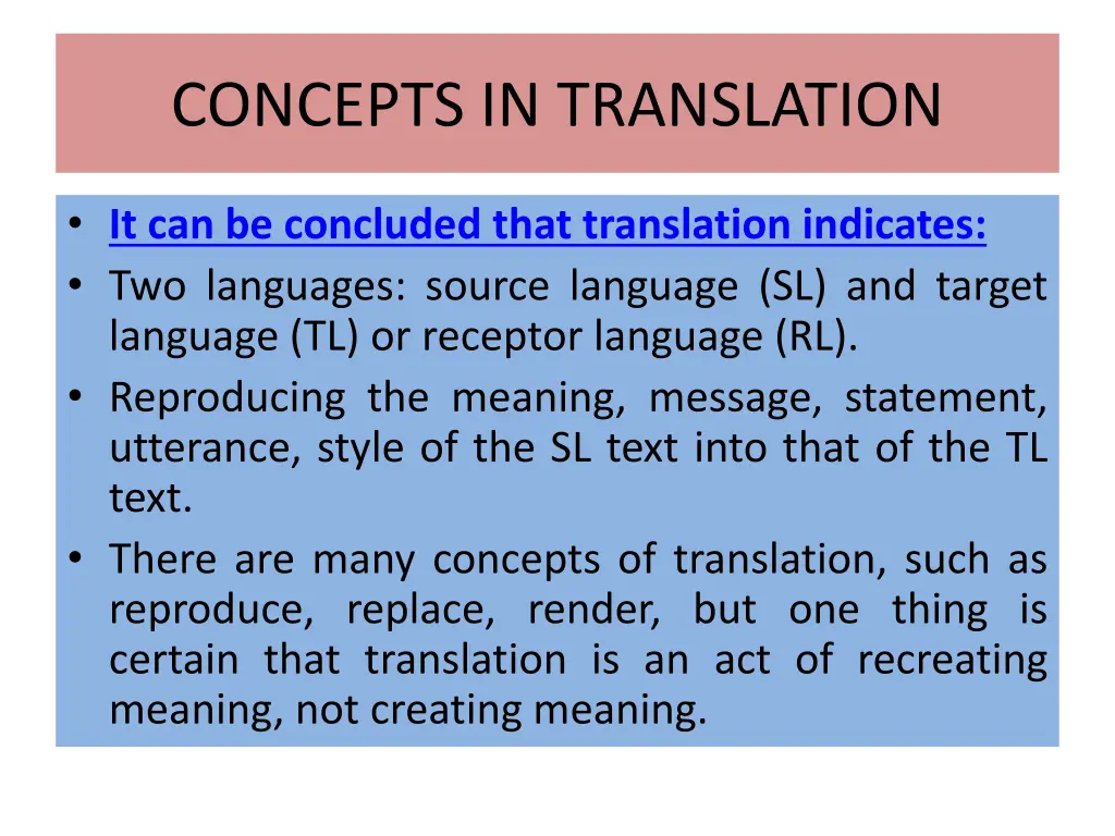 concepts in translation