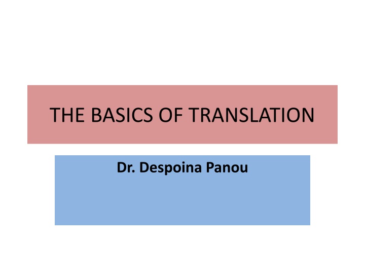 the basics of translation