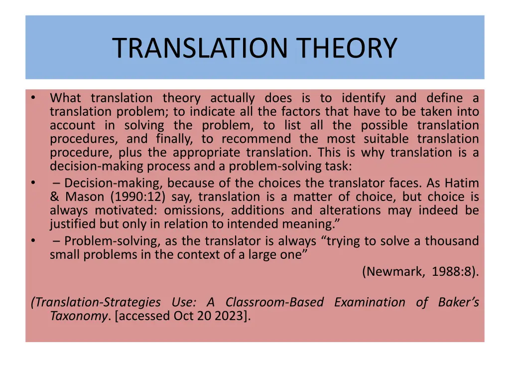translation theory