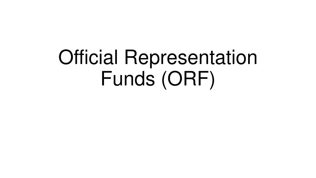 official representation funds orf