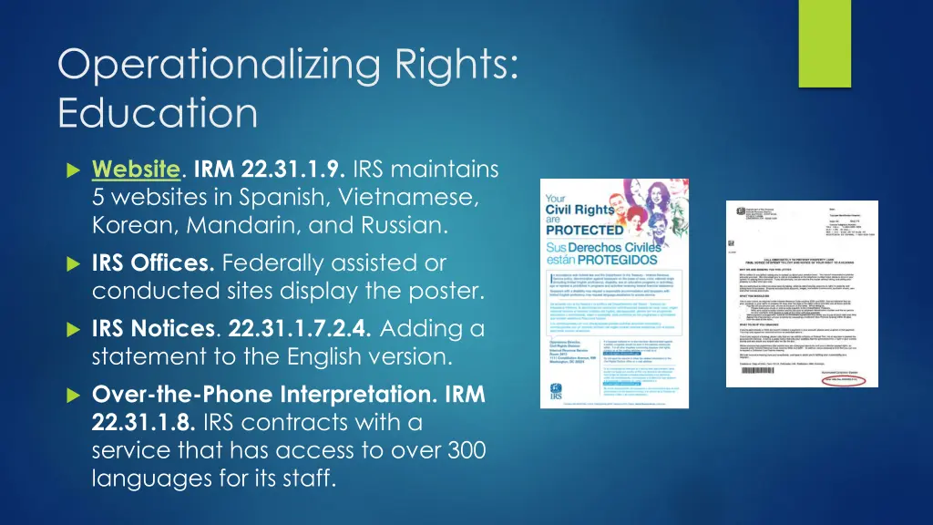 operationalizing rights education