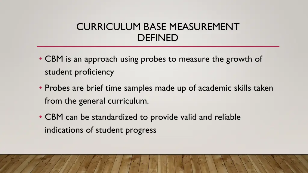 curriculum base measurement defined