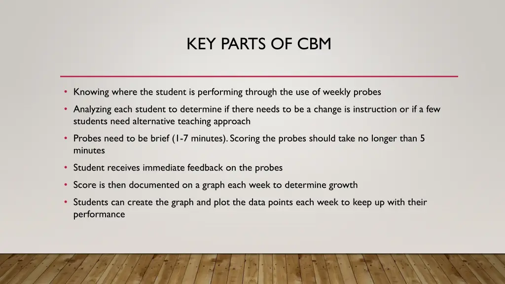 key parts of cbm