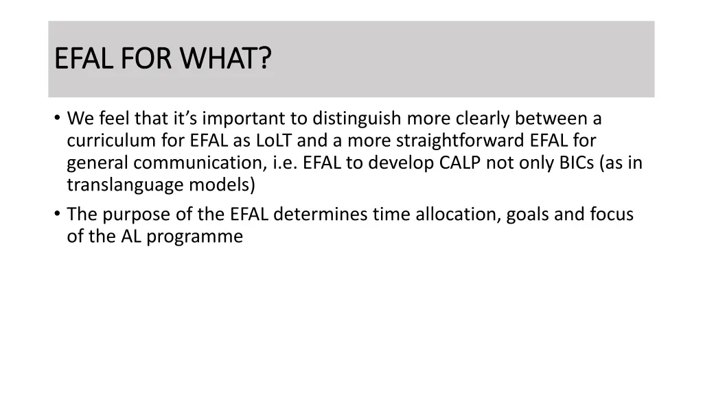 efal for what efal for what