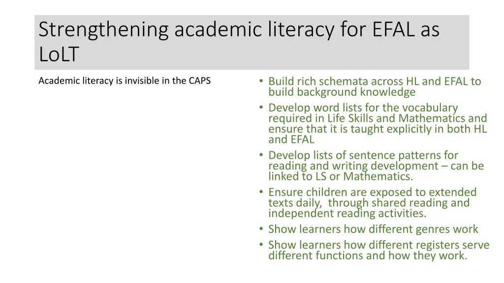 strengthening academic literacy for efal as lolt
