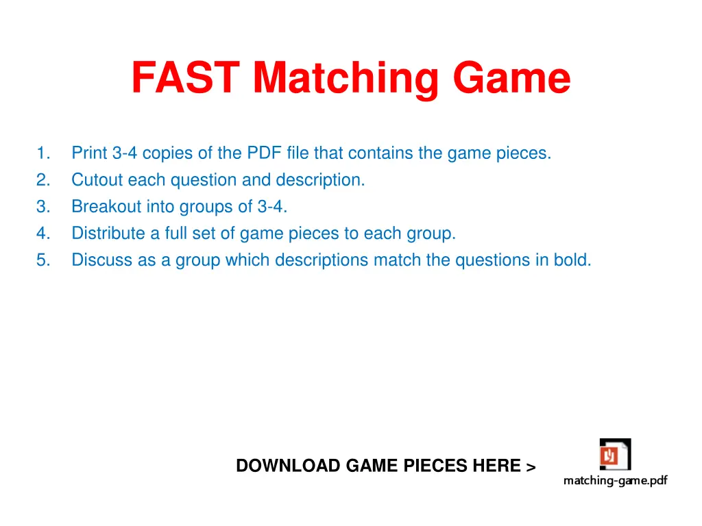 fast matching game