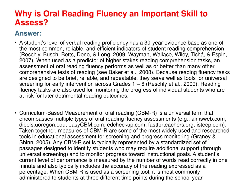 why is oral reading fluency an important skill