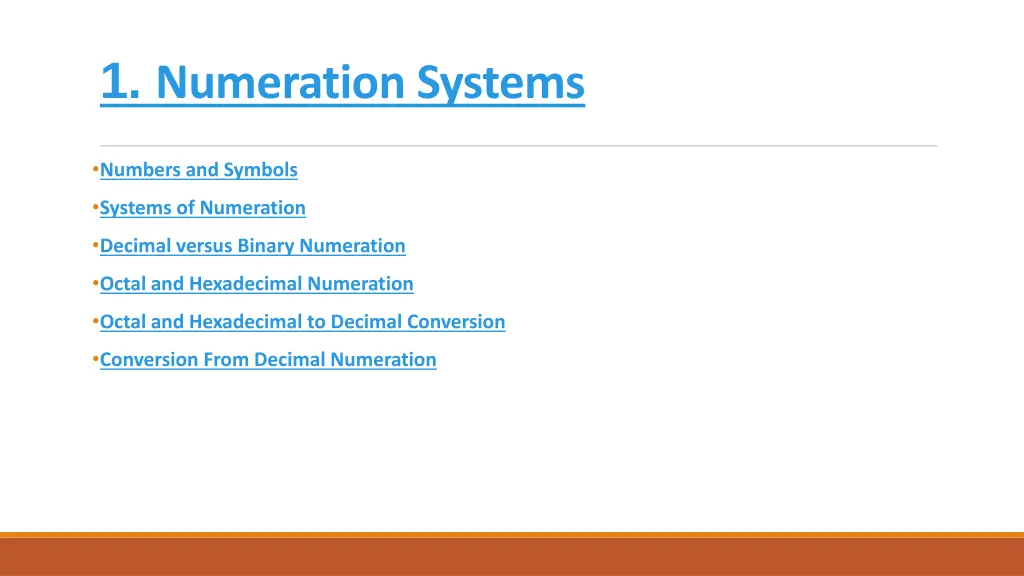 1 numeration systems