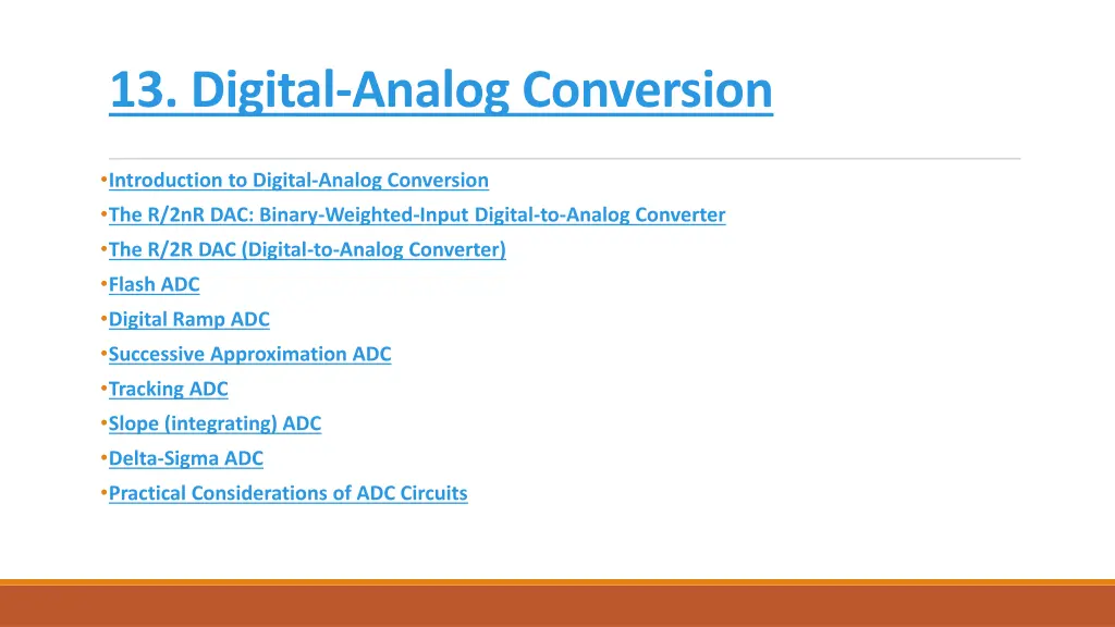 13 digital analog conversion