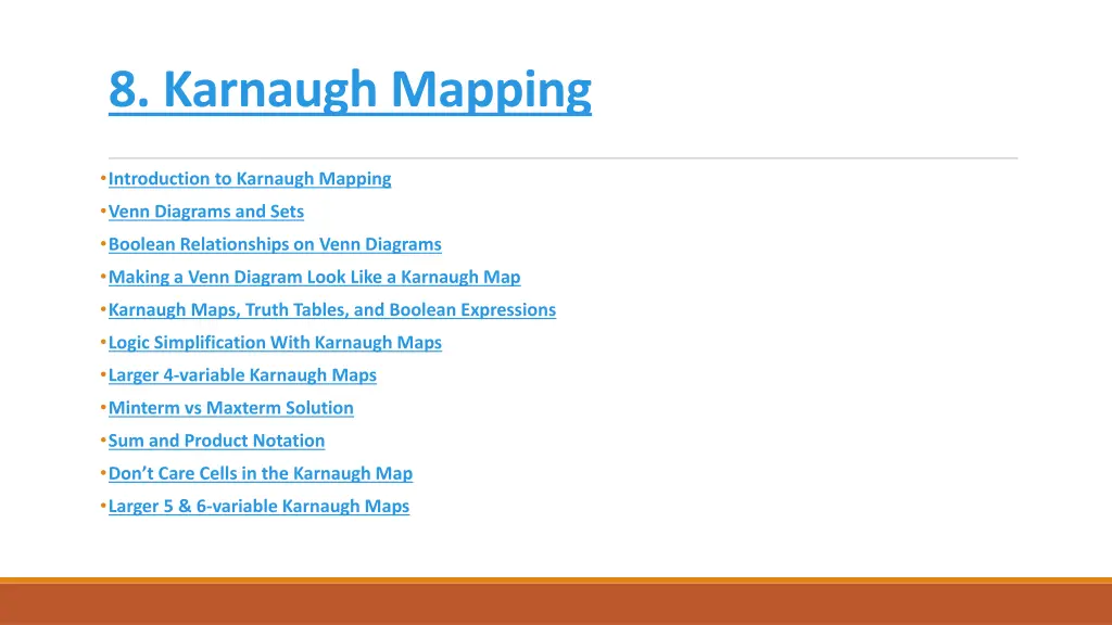 8 karnaugh mapping
