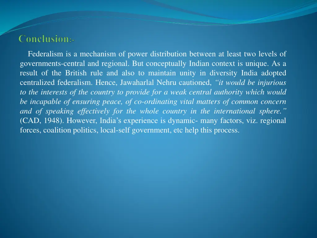 federalism is a mechanism of power distribution