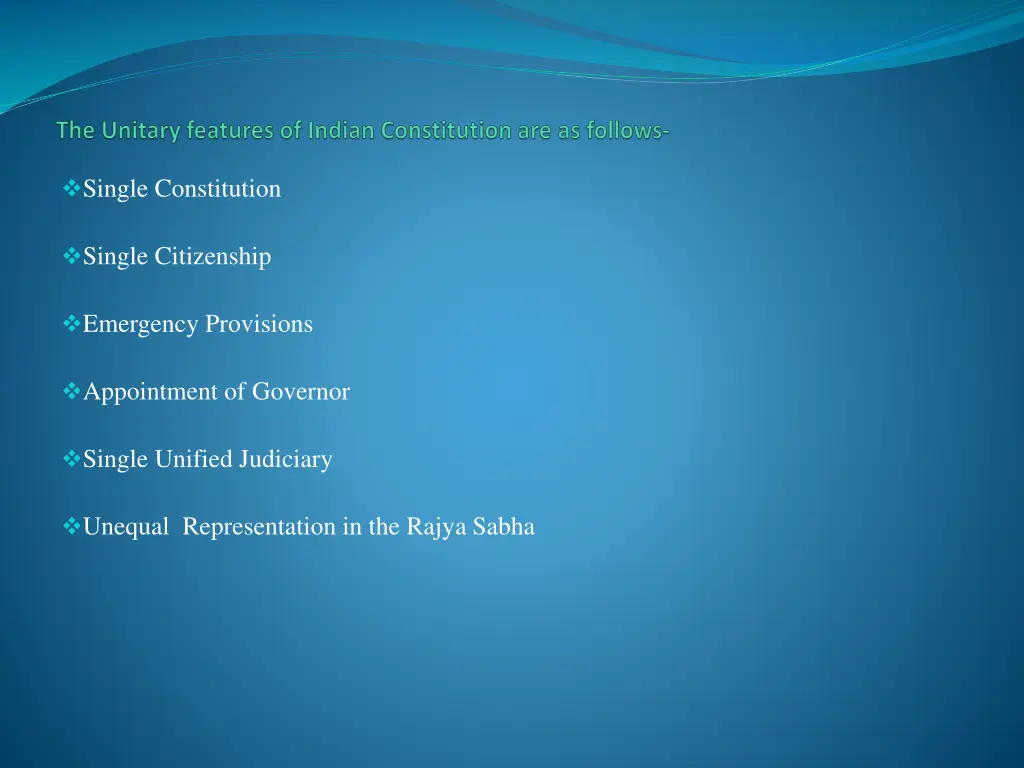 single constitution