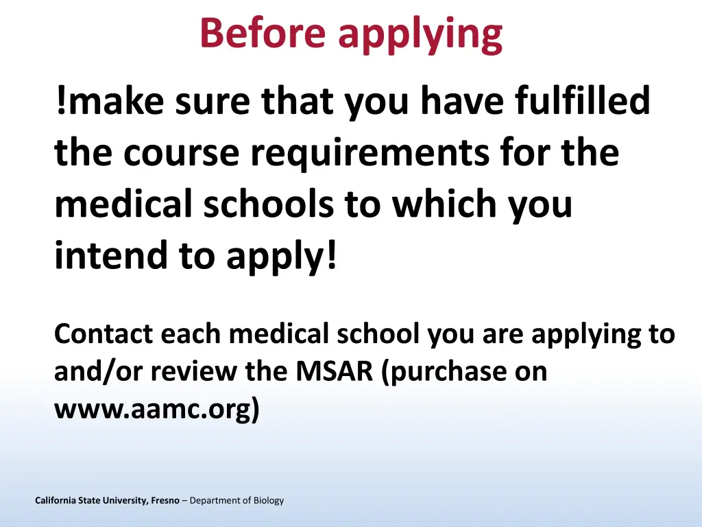 before applying